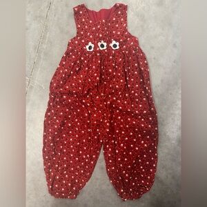 Vintage Red Floral Kids One Piece Jumper